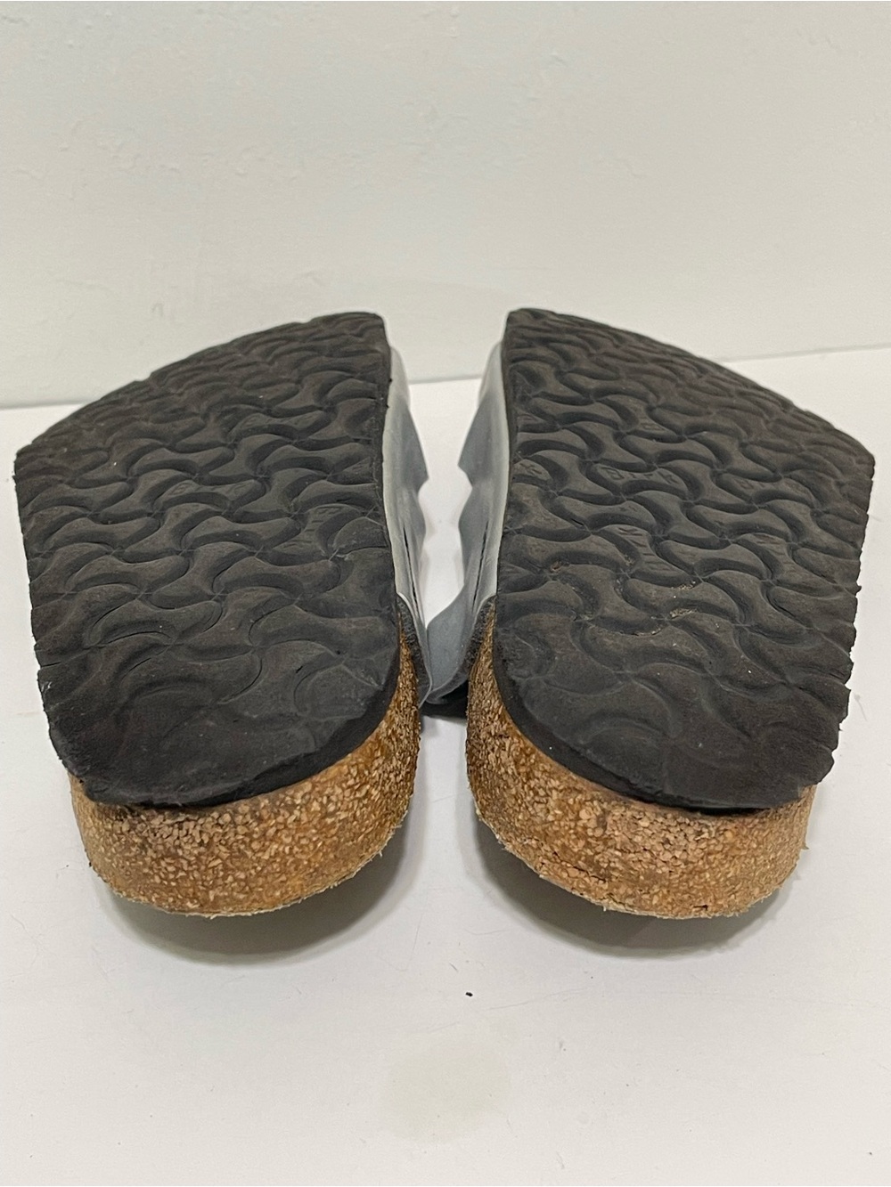 Birkenstock Florida Strappy Slide On Sandals Silver Metallic Suede Footbed Sz 40 - Picture 14 of 15